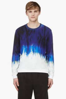 Msgm Purple Abstract Graphic Crewneck Sweater