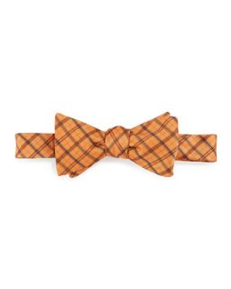 Plaid Silk Bow Tie, Orange