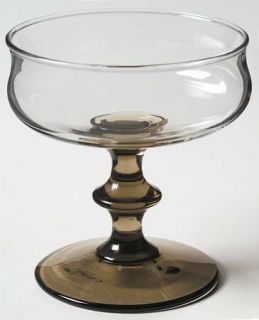 Libbey   Rock Sharpe Tulip Brown Champagne/Tall Sherbet   Clear Bowl, Brown Wafe