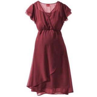 Merona Maternity Short Sleeve Woven Dress   Red XS