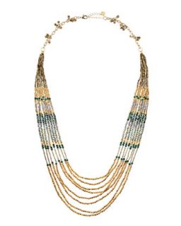 8 Strand Crystal & Malachite Necklace