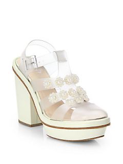 Simone Rocha Pearl Embellished Jelly Sandals   Clear