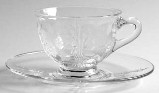 Heisey Plantation Ivy Cup and Saucer Set   Stem #5067/Etch #516blown