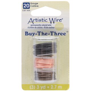 Artistic Wire Buy The Three 3/pkg 20 Gauge Black/natural/gunmetal 3 Yd/ea