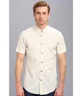 Ben Sherman Short Sleeve Geo Print Shirt Mens Short Sleeve Button Up (White)