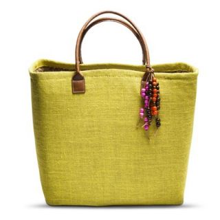 Merona Straw Tote Handbag   Green