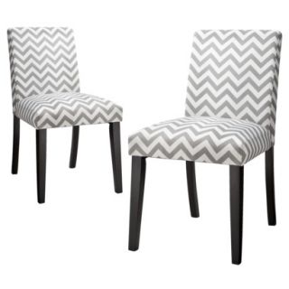 Skyline Dining Chair Uptown Dining Chair Set of 2   Grey & White Chevron