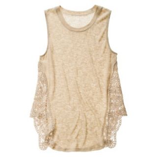 Mossimo Supply Co. Juniors Side Crochet Tank   Roasted Almond S(3 5)