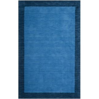 Safavieh Handmade Himalayan Gabeh Bordered Blue Wool Rug (89 X 12)