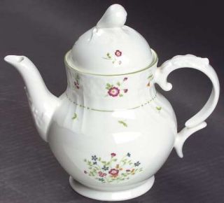 Royal Doulton Avignon Teapot & Lid, Fine China Dinnerware   Moselle,Floral,Embos