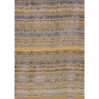 Kaleidoscope Yellow/ Grey Polypropylene Rug (53x76)