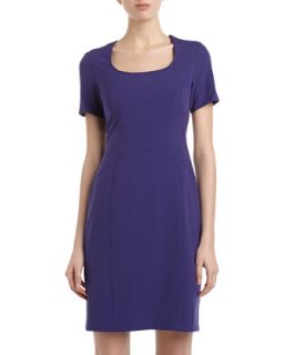 Stretch Short Sleeve Dress, Purple