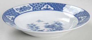 China(Made In China) Imari Blossom Rim Soup Bowl, Fine China Dinnerware   Blue F