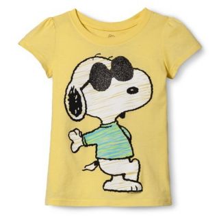 Snoopy Infant Toddler Girls Short Sleeve Tee   Mellow Yellow 5T
