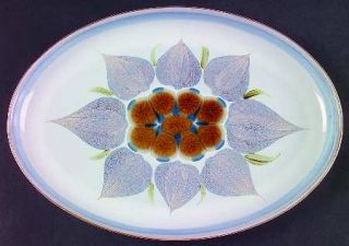 Denby Langley Chatsworth 12 Oval Serving Platter, Fine China Dinnerware   Blue