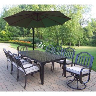 Oakland Living Rochester 80 x 40 in. Patio Dining Set with 2 Swivels and