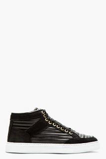 Etq Amsterdam Black Leather Ribbed High_top Sneakers