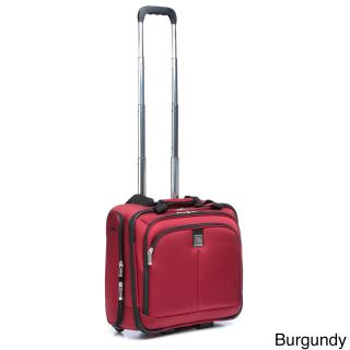 Delsey Luggage Helium Ultimate Carry On Trolley Tote (Burgundy, blackWeight 7.4 lbsPockets One (1) interior pocket, two (2) exterior pocketsHandles Two (2) top handles, telescoping wandWheel type SpinnerClosure ZipperedLocks Yes Keys provided Yes I