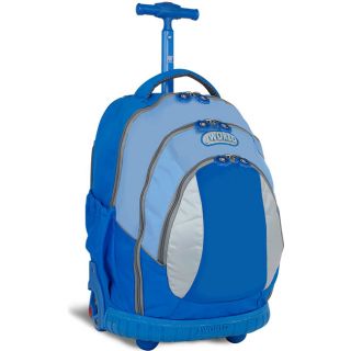 J World Kids Ergonomic Sky Blue 17 inch Rolling Backpack