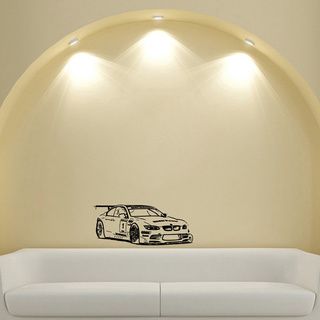Bmw Rally Racing Spoiler Machine Design Vinyl Wall Art Decal (Glossy blackEasy to apply and remove, instructions includedDimensions 25 inches wide x 35 inches long )