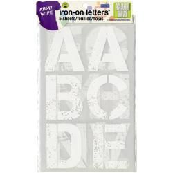 Soft Flex Iron on Letters 3 Distressed   White 5/sheets