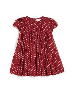 Burberry Infants Polka Dot Silk Dress   Cranberry Red
