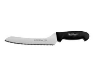 Dexter Russell SofGrip 9 in Scalloped Offset Sandwich Knife, Black Non Slip Handle
