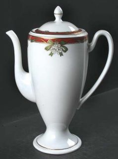 Waterford China Holiday Ribbons Tea/Coffee Pot & Lid, Fine China Dinnerware   Re