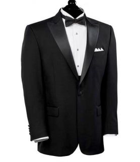 Black Peak Lapel Tuxedo Jacket  Sizes 48 52 JoS. A. Bank Mens Suit