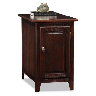 Leick Rectangle Chocolate Oak Wood Cabinet Storage End Table Multicolor   10072 