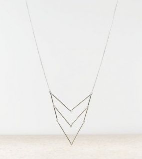Silver AEO Chevron Necklace, Womens One Size