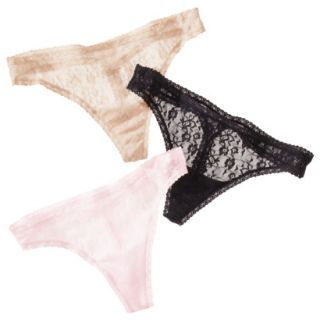Hanes Womens Premium 3 Pack All Over Lace Thong NL46P3   Assorted
