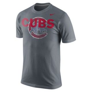 Nike Tri Blend Wordmark Logo 1.4 (MLB Cubs) Mens T Shirt   Grey Heather