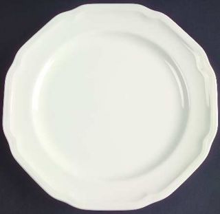 Mikasa Antique White Salad Plate, Fine China Dinnerware   All White, Scalloped,E