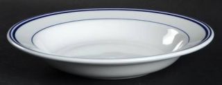 Cuisinart Dinnerware Blue Stripes (Porcelain) Large Rim Soup Bowl, Fine China Di