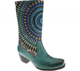 Womens Spring Step Peru   Turquoise Leather Boots
