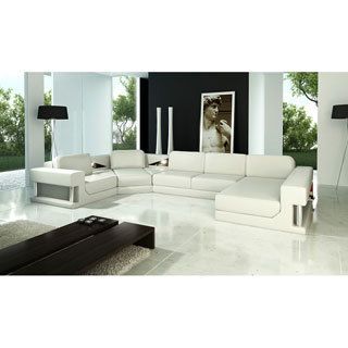 White Leather Sectional