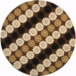 Martha Stewart Solar Garden Fig Wool Rug (6 Round) (BrownPattern GeometricMeasures 0.375 inch thickTip We recommend the use of a non skid pad to keep the rug in place on smooth surfaces.All rug sizes are approximate. Due to the difference of monitor col