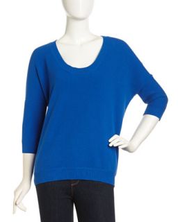 Seed Stitch Dolman Sleeve Sweater, Marine Blue
